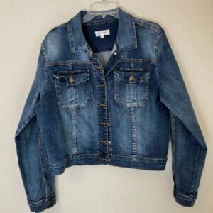 Lila Ryan Womens Stretch Denim Trucker Women’s Jacket Blue Jean Sz XXL